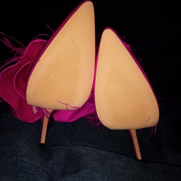 AZALEA WANG " FINESSED FEATHER EMBELLISHED " PINK BOOT (BRAND NEW!!) - Picture 9 of 9